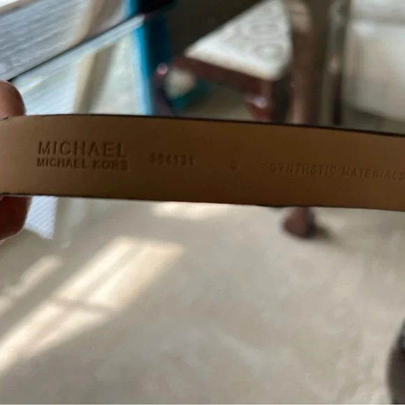 Michael Kors Monogram Nude Pink Leather Fanny Pack Belt with Gold Chain Zipper - Picture 6 of 9